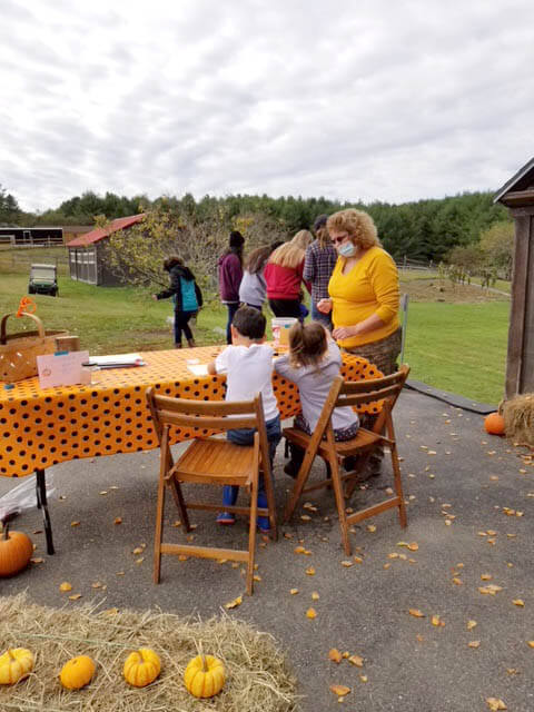 People visiting Ephphatha Farm at the pumpkin giveaway 2020